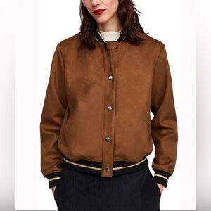 Zara Faux Suede Brown Jacket. Size L